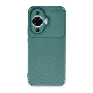 Huawei Nova 12S Kılıf Auto Focus Karbon Kapak - Koyu Yeşil