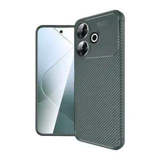Xiaomi Redmi 13 4G Kılıf Auto Focus Karbon Kapak - Koyu Yeşil