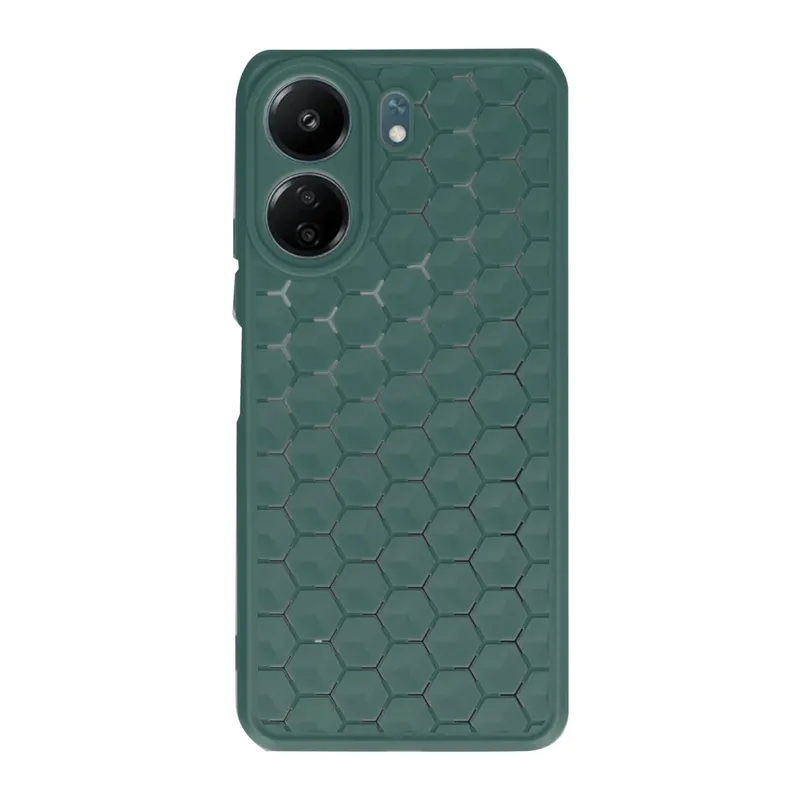 Xiaomi Redmi 13C Kılıf Petek Silikon Kapak - Koyu Yeşil