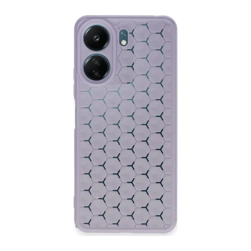 Xiaomi Redmi 13C Kılıf Petek Silikon Kapak - Lila
