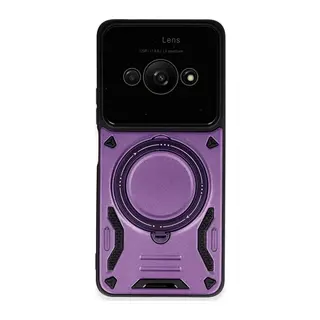 Xiaomi Poco C61 Kılıf Joy Lens Standlı Kapak - Mor