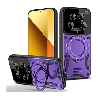 Xiaomi Mi 14 Ultra Kılıf Joy Lens Standlı Kapak - Mor