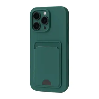 Apple iPhone 16 Pro Max Kılıf Kelvin Kartvizitli Silikon - Koyu Yeşil