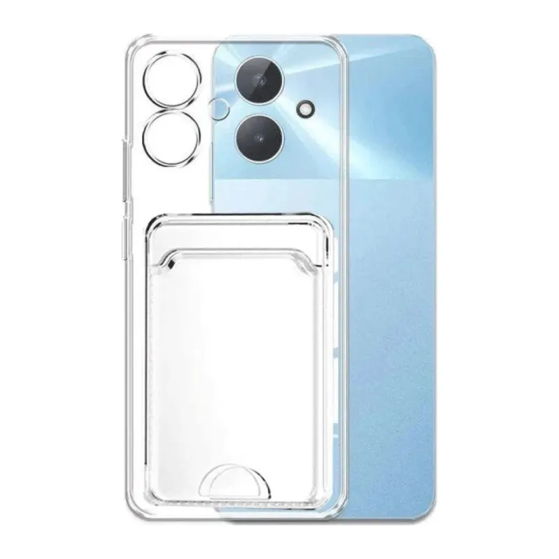 Realme Note 60 Kılıf Kart Şeffaf Silikon - Şeffaf