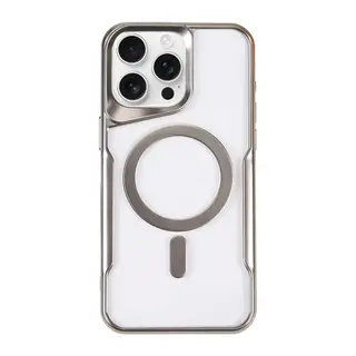 Apple iPhone 16 Pro Max Kılıf Boyi Magsafe Silikon Kapak - Gümüş