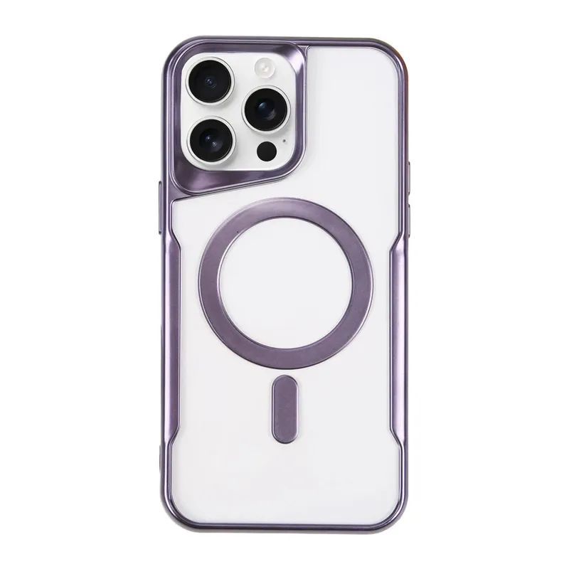 Apple iPhone 16 Pro Max Kılıf Boyi Magsafe Silikon Kapak - Derin Mor