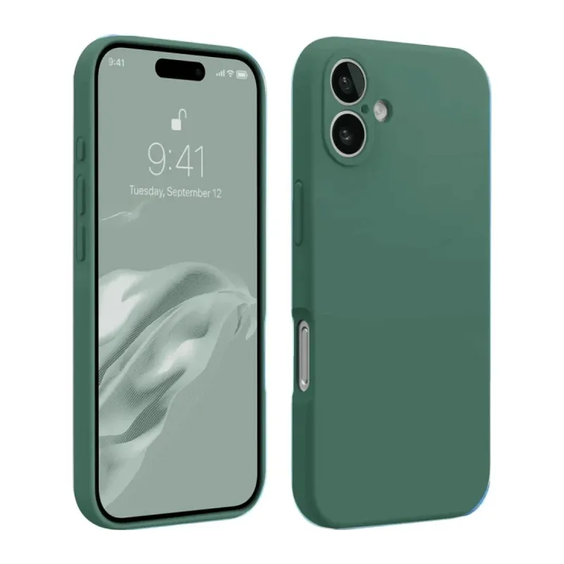 Apple iPhone 16 Kılıf First Silikon - Koyu Yeşil