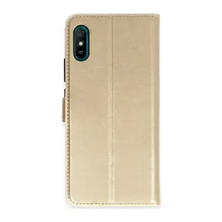 Xiaomi Redmi 9A Kılıf Trend S Plus Kapaklı Kılıf - Gold
