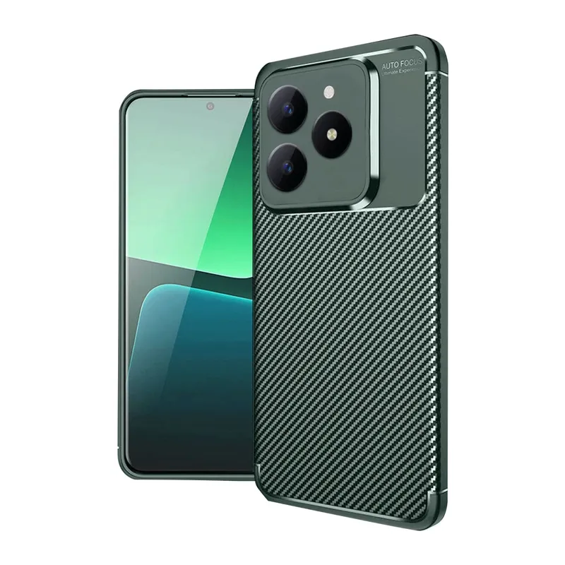 Realme C61 Kılıf Auto Focus Karbon Kapak - Koyu Yeşil
