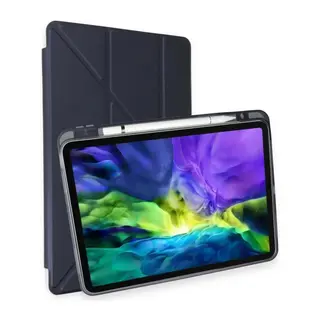 Apple iPad Pro 11 (2024) Kılıf Kalemlikli Mars Tablet Kılıfı - Lacivert