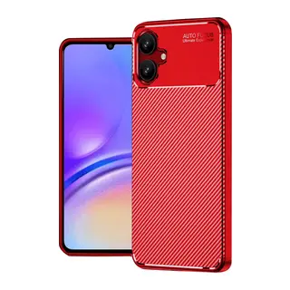 Samsung Galaxy A06 Kılıf Auto Focus Karbon Kapak - Kırmızı