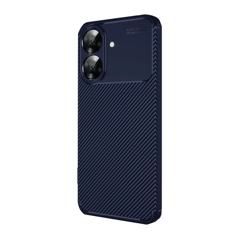 Realme Note 60 Kılıf Auto Focus Karbon Kapak - Lacivert