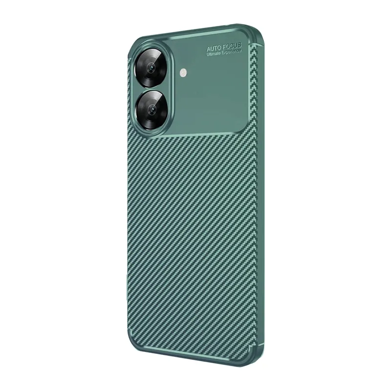 Realme Note 60 Kılıf Auto Focus Karbon Kapak - Koyu Yeşil