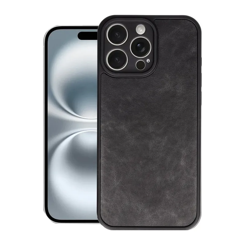 Apple iPhone 16 Pro Max Kılıf Aras Deri Kapak - Siyah