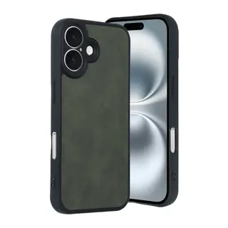 Apple iPhone 16 Kılıf Aras Deri Kapak - Koyu Yeşil