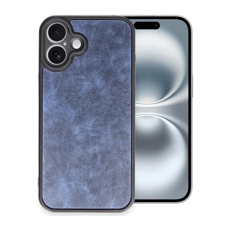 Apple iPhone 16 Plus Kılıf Aras Deri Kapak - Lacivert
