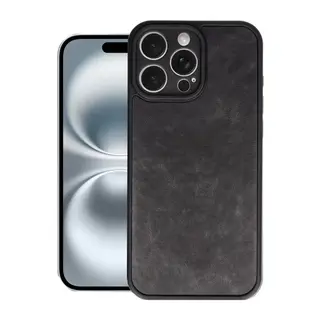 Apple iPhone 16 Pro Kılıf Aras Deri Kapak - Siyah