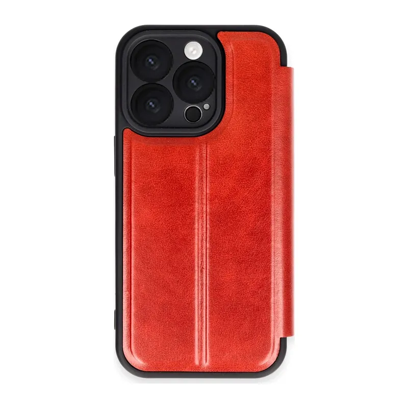 Apple iPhone 16 Pro Kılıf Flip Cover - Kırmızı