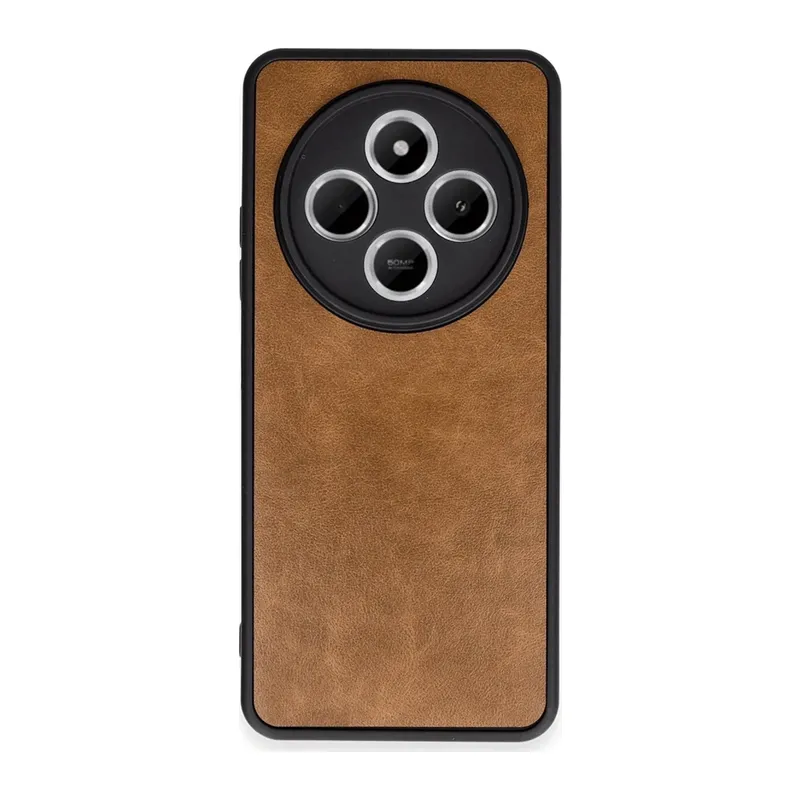 Xiaomi Redmi 14C Kılıf Aras Deri Kapak - Taba