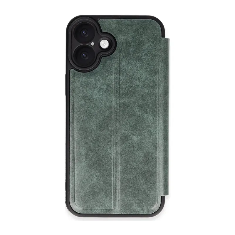 Apple iPhone 16 Plus Kılıf Flip Cover - Koyu Yeşil