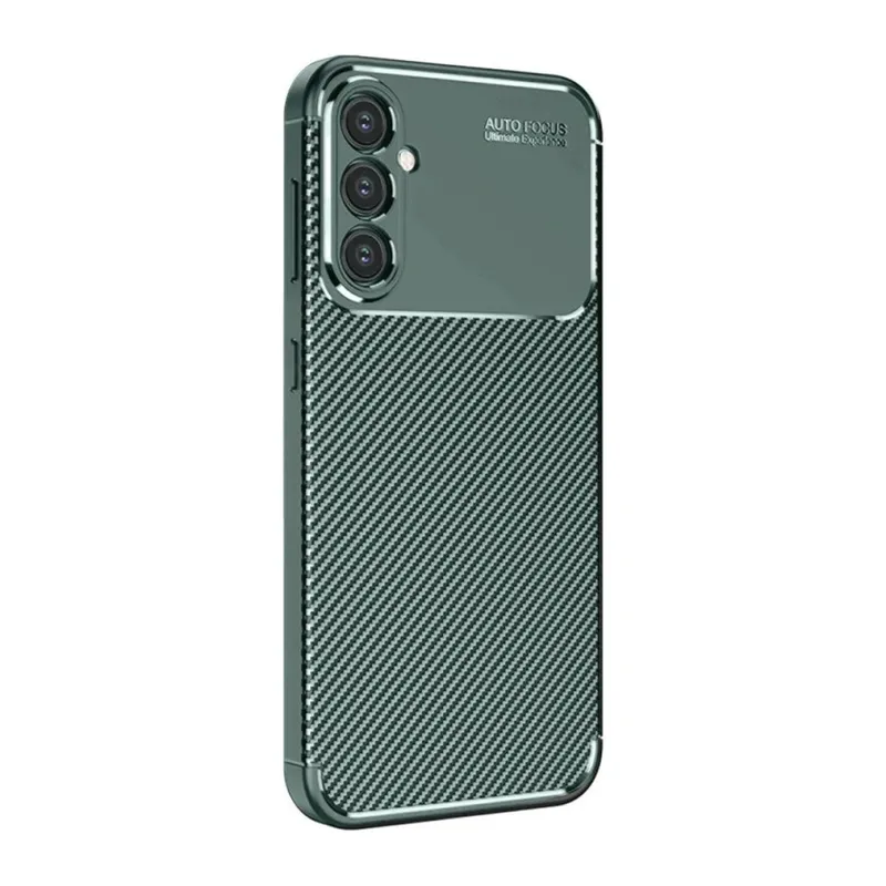 Samsung Galaxy S25 Kılıf Auto Focus Karbon Kapak - Koyu Yeşil