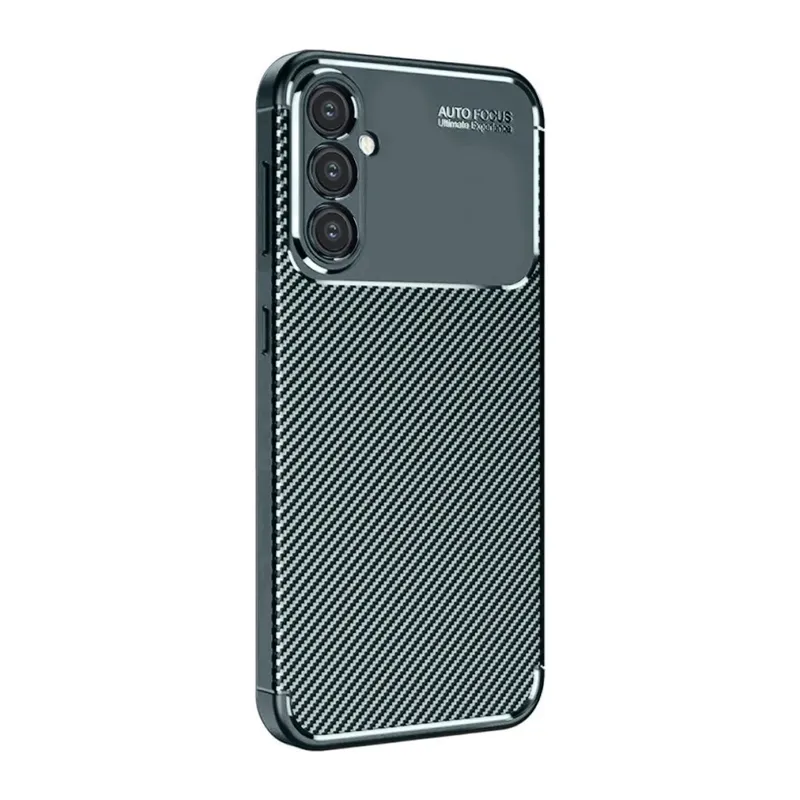 Samsung Galaxy S25 Plus Kılıf Auto Focus Karbon Kapak - Koyu Yeşil