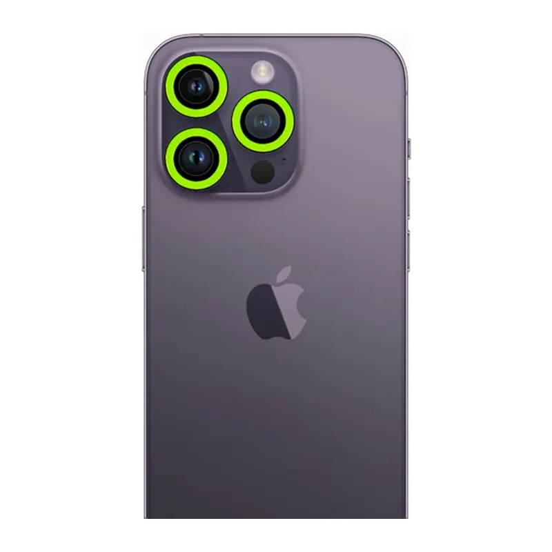 Apple iPhone 13 Pro Max Neon Fosforlu Kamera Lens - Yeşil