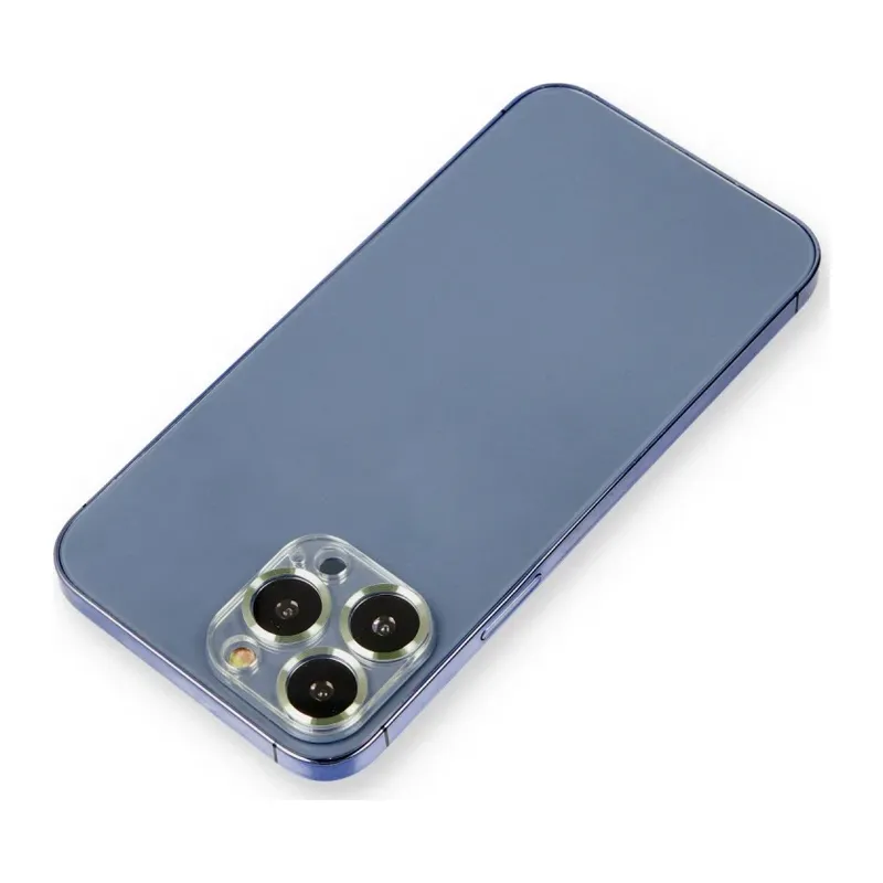 Apple iPhone 12 Pro Metal Kamera Lens Koruma Cam - Açık Yeşil