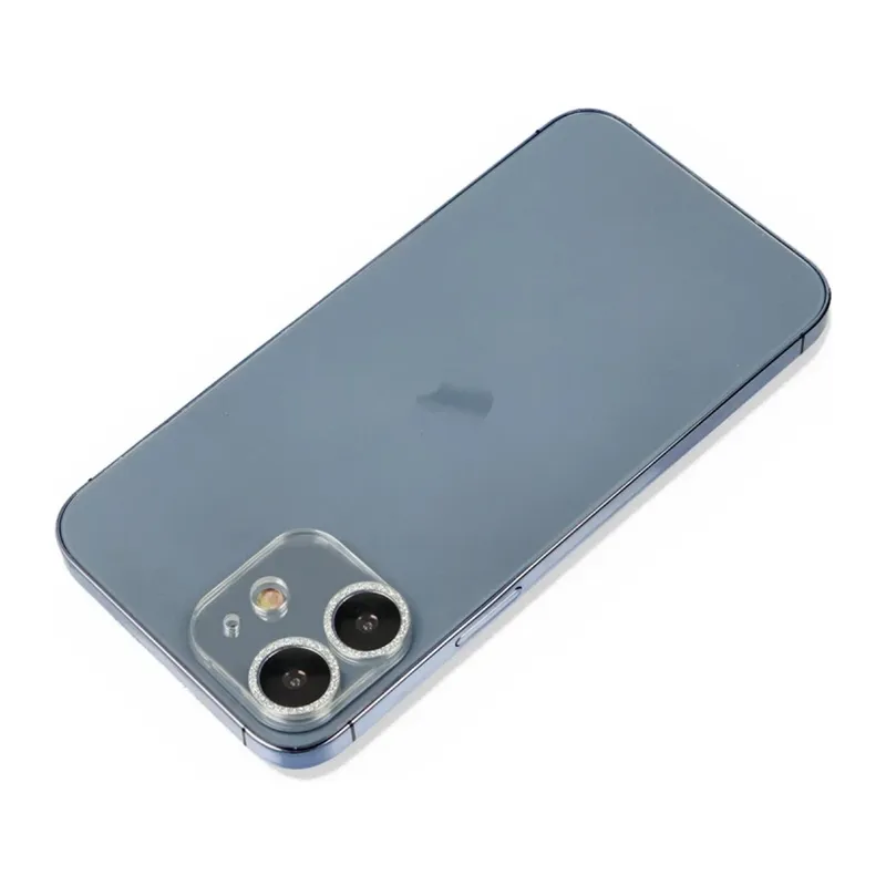 Apple iPhone 12 Mini Shine Kamera Lens Koruma Cam - Gümüş