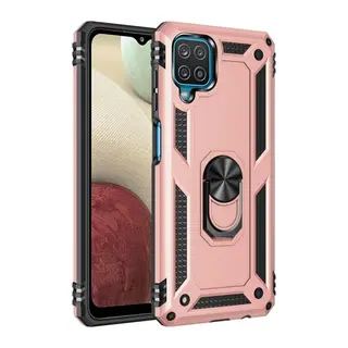 Samsung Galaxy A22 Kılıf Sofya Yüzüklü Silikon Kapak - Rose