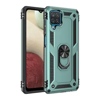 Samsung Galaxy A22 Kılıf Sofya Yüzüklü Silikon Kapak - Yeşil