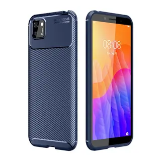 Huawei Y5P Kılıf Auto Focus Karbon Kapak - Lacivert