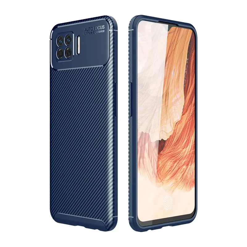 Oppo A73 Kılıf Auto Focus Karbon Kapak - Lacivert