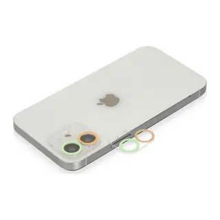 Apple iPhone 11 Renkli Kamera Lens Koruma Cam - Turuncu-Yeşil