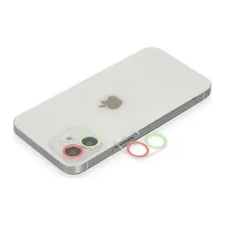 Apple iPhone 12 Renkli Kamera Lens Koruma Cam - Yeşil-Pembe