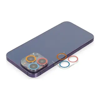 Apple iPhone 12 Pro Renkli Kamera Lens Koruma Cam - Pembe-Mavi