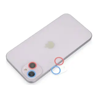 Apple iPhone 13 Mini Renkli Kamera Lens Koruma Cam - Pembe-Mavi