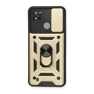 Realme C11 2021 Kılıf Pars Lens Yüzüklü Silikon - Gold