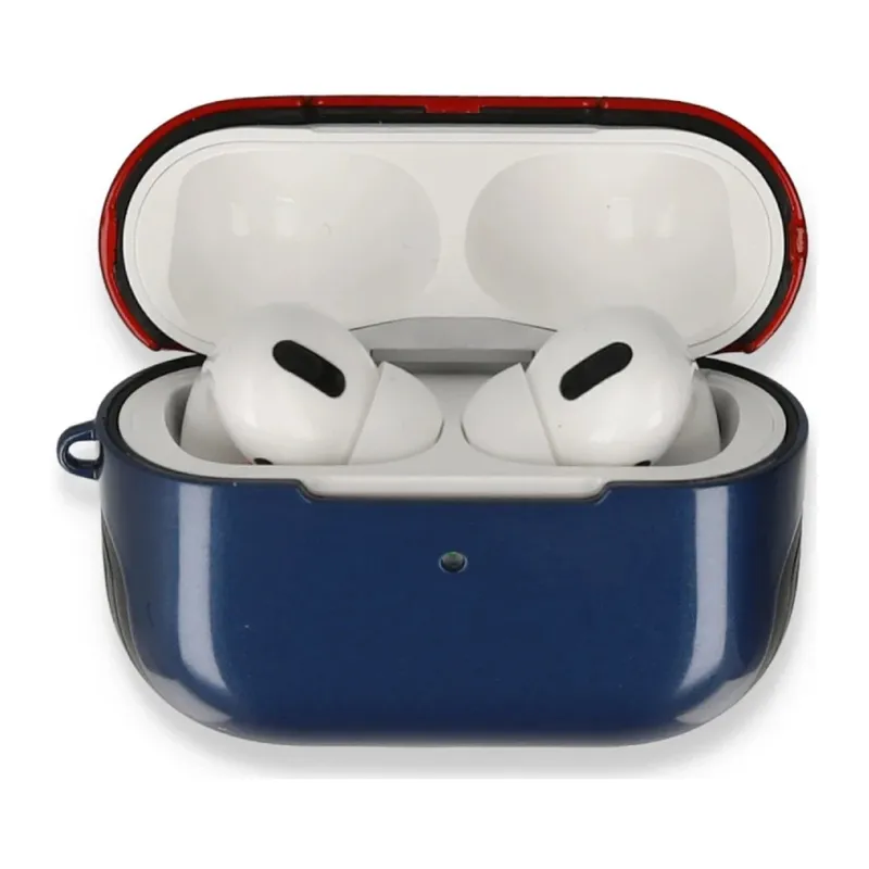 Apple Airpods 3 (3.nesil) 3in1 Kılıf - Lacivert-Kırmızı