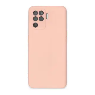 Oppo Reno 5 Lite Kılıf Nano içi Kadife Silikon - Pudra