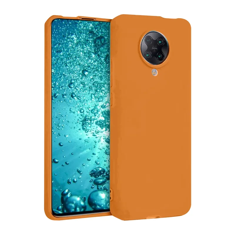 Xiaomi Redmi K30 Pro Kılıf Nano içi Kadife Silikon - Turuncu