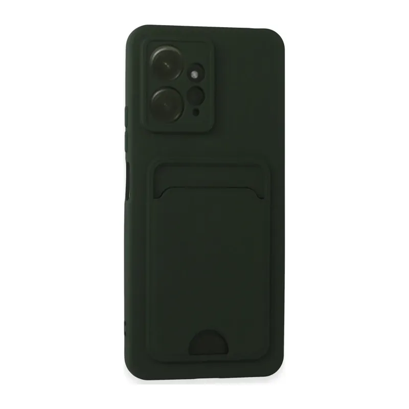 Xiaomi Redmi Note 12 4G Kılıf Kelvin Kartvizitli Silikon - Koyu Yeşil