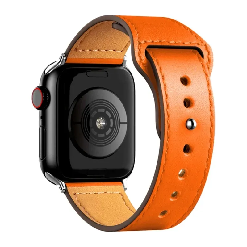 Apple Watch 38mm KR415 Luaz Deri Kordon - Turuncu