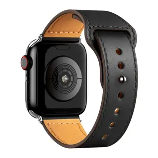 Apple Watch 38mm KR415 Luaz Deri Kordon - Siyah