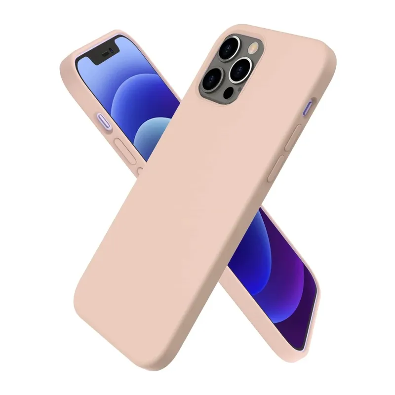 Apple iPhone 12 Pro Kılıf First Silikon - Pudra