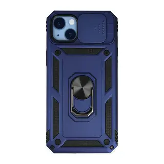 Apple iPhone 14 Plus Kılıf Pars Lens Yüzüklü Silikon - Lacivert