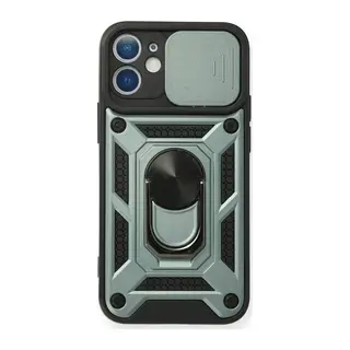 Apple iPhone 11 Kılıf Pars Lens Yüzüklü Silikon - Yeşil