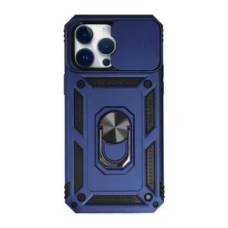 Apple iPhone 14 Pro Kılıf Pars Lens Yüzüklü Silikon - Lacivert
