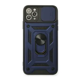 Apple iPhone 11 Pro Kılıf Pars Lens Yüzüklü Silikon - Lacivert