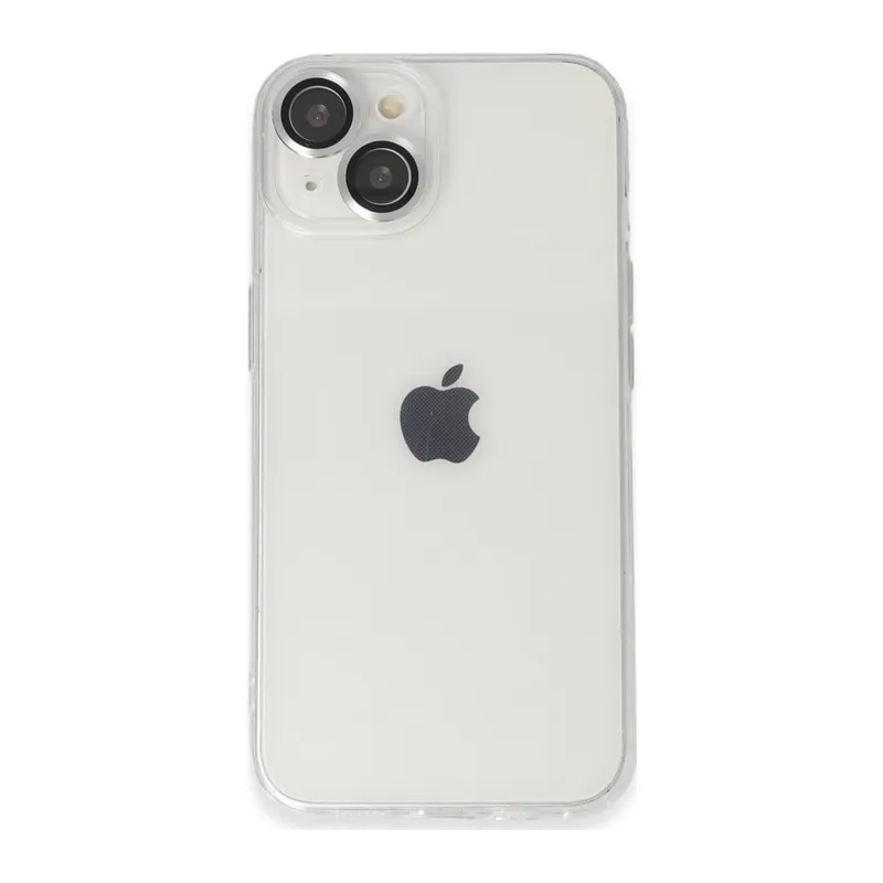Apple iPhone 14 Kılıf Luko Lens Silikon - Gümüş